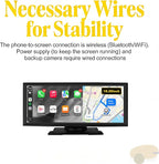 10.26'' Wireless CarPlay Screen for Car with 4K Dash Cam & 1080P Backup Camera, Apple Car Play & Android Auto Car Stereo HD Touchscreen, GPS Navigation & Mirror Link - Image 8
