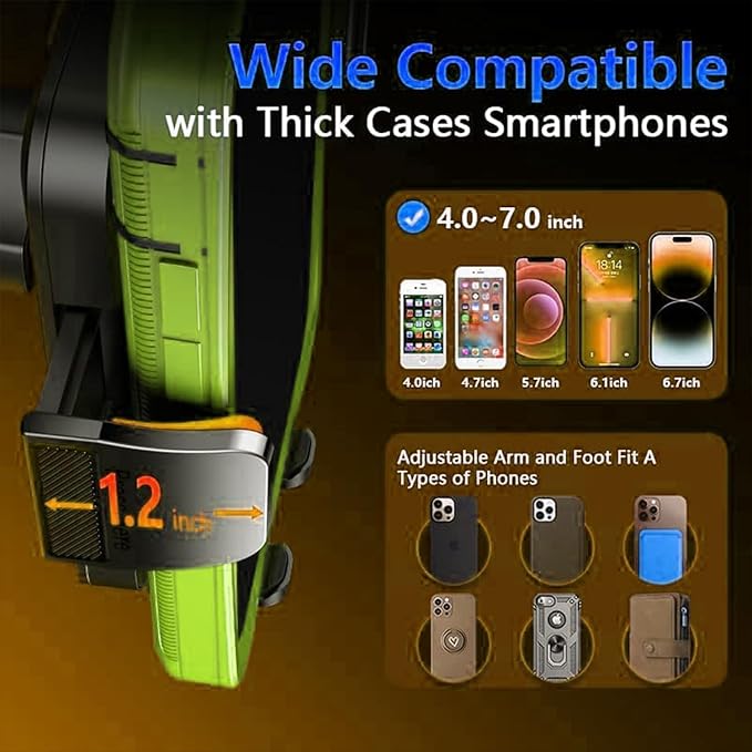 Qifutan Cell Phone Holder [Never Fall Upgrade Clip] Phone Holder Car Automobile Air Vent Hands Free for Car Fit Car Phone Holder Mount for All for iPhone Android Smartphone - Image 6