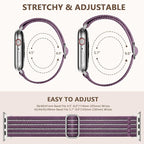 Braided Stretchy Band Compatible with Apple Watch Bands 38mm 40mm 41mm 42mm 44mm 45mm 46mm 49mm for Women Men, Adjustable Nylon Solo Loop Elastic Straps for iWatch Series 10 9 8 7 6 5 4 3 2 1 SE Ultra - Image 6
