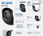 TP-Link Tapo 2K QHD Outdoor Pan/Tilt Wi-Fi Security Camera, 360° View, Motion Tracking, Color Night Vision, Free Person/Vehicle/Motion Detection, Cloud & SD Card Storage, 24/7 Recording, Tapo C520WS… - Image 2