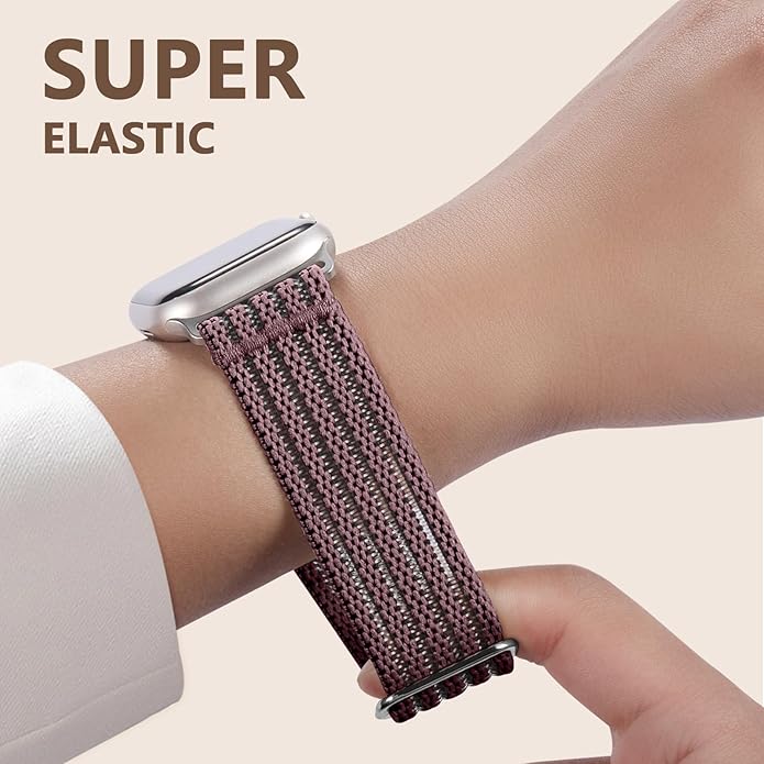 Braided Stretchy Band Compatible with Apple Watch Bands 38mm 40mm 41mm 42mm 44mm 45mm 46mm 49mm for Women Men, Adjustable Nylon Solo Loop Elastic Straps for iWatch Series 10 9 8 7 6 5 4 3 2 1 SE Ultra - Image 5