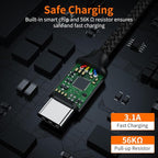 JXMOX Short USB C Cable (1ft 3-Pack), USB A to Type-C Charger Cord 3.1A Fast Charging Compatible with iPhone 15 16 Pro Max, Samsung Galaxy S22 S21 S20 S10 S9, Note 10, A80 A70 A50, Power Bank (Black) - Image 5