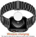 iiteeology Compatible with Apple Watch Band 42mm Series 11 Series 10, Upgraded Stainless Steel Band with iWatch Screen Protector Case for Men Women Black/Black - Image 3