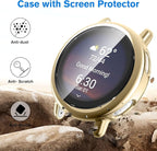 Fintie 3 Packs Screen Protector Case Compatible with Garmin Vivoactive 5, Soft TPU Plated Bumper Full Cover Protective Cases Scratch-Proof, Black/Gold/Clear - Image 3