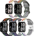 5 Pack Sport Bands Compatible with Apple Watch Band 44mm 45mm 46mm 42mm 41mm 40mm 38mm 49mm for Men Women, Breathable Silicone Wrist Strap for iWatch Series 11 10 9 8 7 6 5 4 3 2 1 SE3 2 1 Ultra3 2 1 by Honeystraper