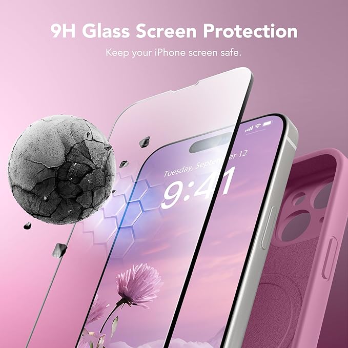 Magnetic for iPhone 15 Plus Case, Compatible with MagSafe, [Full Camera Protection][Screen Protector] Silicone Shockproof Protective Phone Case for iPhone 15 Plus 6.7", Blackcurrant - Image 4