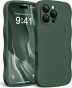 Magnetic for iPhone 16 Pro Case, [Full Camera Protection][Compatible with MagSafe] Cute Wave Frame Silicone Shockproof Protective Phone Case for iPhone 16 Pro 6.3", Alpine Green by SUYDANBOX