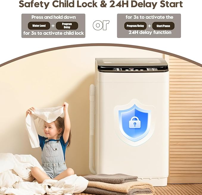 Auertech Portable Washer and Dryer Combo Set, 2.8 CU. FT. Portable Clothes Dryers with Boot Dryer, 28 lbs Fully Automatic Washing Machine, Compact Washer and Dryer for Apartment, RV, Dorm - Image 7