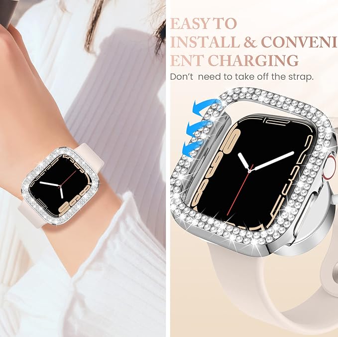 Goton 4-Pack Bling Case for Apple Watch Protector 38mm Series 3/2/1, Women Diamond Rhinestone Bumper for iWatch Cover Accessories 38 mm - Image 5