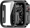 Amizee 2 Pack Compatible with Apple Watch Case 40mm Series 6/5/4/SE with Built-in Screen Protector, Hard PC Case Straight Edge Ultra Thin Anti-Scratch Protective Cover for iWatch 40mm (Black) by Amizee