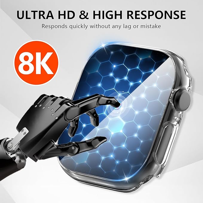 Suoman 3-Pack for Apple Watch Series 11/10 42mm Case, [Anti-Peeping] Ultra-Thin Tempered Glass Privacy Screen Protector, All-Round Durable Hard PC Glossy Protective Cover - Image 5