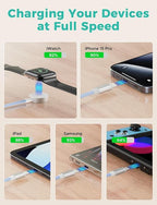 Travel Essentials,3 in 2 USB C Cable for Apple Watch Charger,iPhone Charger,Multi Charging Cable,Cruise Vacation Camping Essentials,Portable for iWatch Series 11-2/Ultra/SE & iPhone 17-12,Car,Blue - Image 5