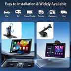 CarPlay Screen for Car, 9'' Wireless CarPlay & Android Auto - Smart Portable Touchscreen with Bluetooth/FM, Mirror Link, Voice Control, GPS Navigation, Hands-Free Calling, Plug & Play Car Play Screen - Image 6