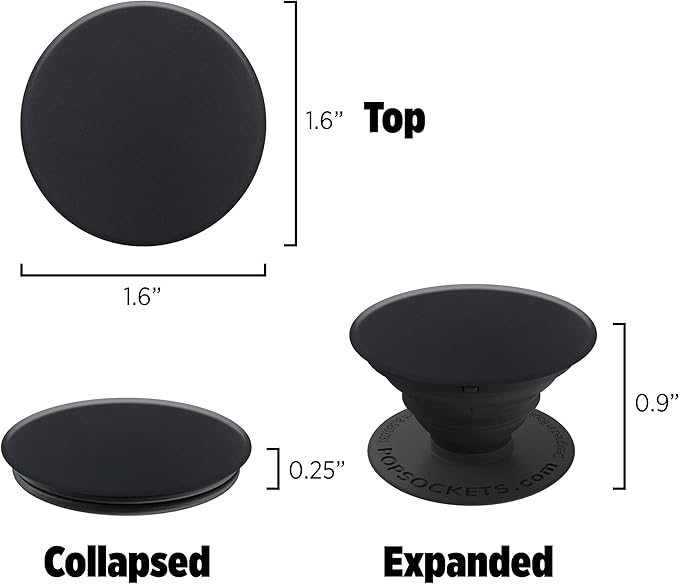 PopSockets: Collapsible Grip & Stand for Phones and Tablets - Aluminum Black - Image 7