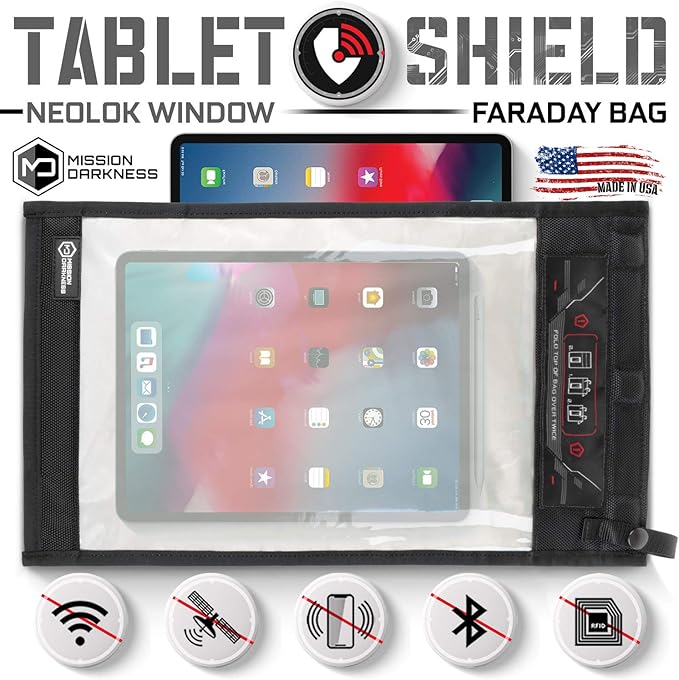 Mission Darkness NeoLok Window Faraday Bag for Tablets (+ Secure Magnetic Closure & Transparent Window) // Device Shielding for Law Enforcement & Military, Data Security, Anti-Hacking & Anti-Tracking - Image 2