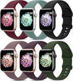 6 Pack Sport Bands Compatible with Apple Watch Band 38mm 40mm 41mm 42mm 44mm 45mm 49mm 46mm,Silicone Waterproof Strap for iWatch Apple Watch Series 11 10 9 Ultra 8 7 6 5 4 3 2 1 SE Women Men by AMSKY