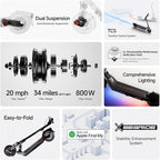 Segway Ninebot E2 Plus II/E2 Pro/E3 Pro Electric Scooter, 15.5–20 MPH, Long Range, Dual Elastomer Suspension (E3 Pro only), Foldable Adult Scooter, UL 2272 & 2271 Certified - Image 2