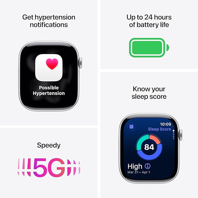 Apple Watch Series 11 [GPS + Cellular 46mm] Smartwatch with Natural Titanium Case with Stone Grey Sport Band - M/L. Sleep Score, Fitness Tracker, Health Monitoring with AppleCare+ (2 Years) - Image 2
