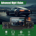 4 Channel Dash Cam,360° All-Around View,Front and Rear Inside Car Camera with 3" IPS Screen,4-Way Dash Cam 24H Parking Mode,Built-in GPS,8 IR Night Vision,G-Sensor,Free TF Card Included - Image 4