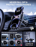 [2026 New] Car Vent Phone Mount, [Upgrade Hook Clip Never Shake] Adjustable 360 Rotation Vent Clip Car Phone Holder Mount, Big Phone & Thick Case Friendly Fit for All iPhone, Samsung & Cell Phone - Image 4