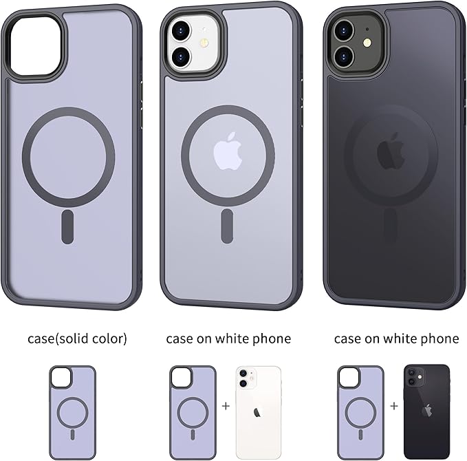 CACOE Magnetic Case for iPhone 12 & iPhone 12 Pro 2020 6.1 inch-Compatible with MagSafe & Magnetic Car Phone Mount,TPU Thin Phone Cases Cover Protective Shockproof Anti-Fingerprint(Dark Blue) - Image 4