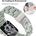 V-MORO Resin Bands Compatible with Apple Watch Series 11/10/9/8/7 Band 45mm 46mm Starlight Buckle Lightweight Fashion Strap Women Men Bracelet for iwatch Ultra Series SE/6/5/4/3/2/1(Cactus,42/44/45/46/49mm) - Image 4