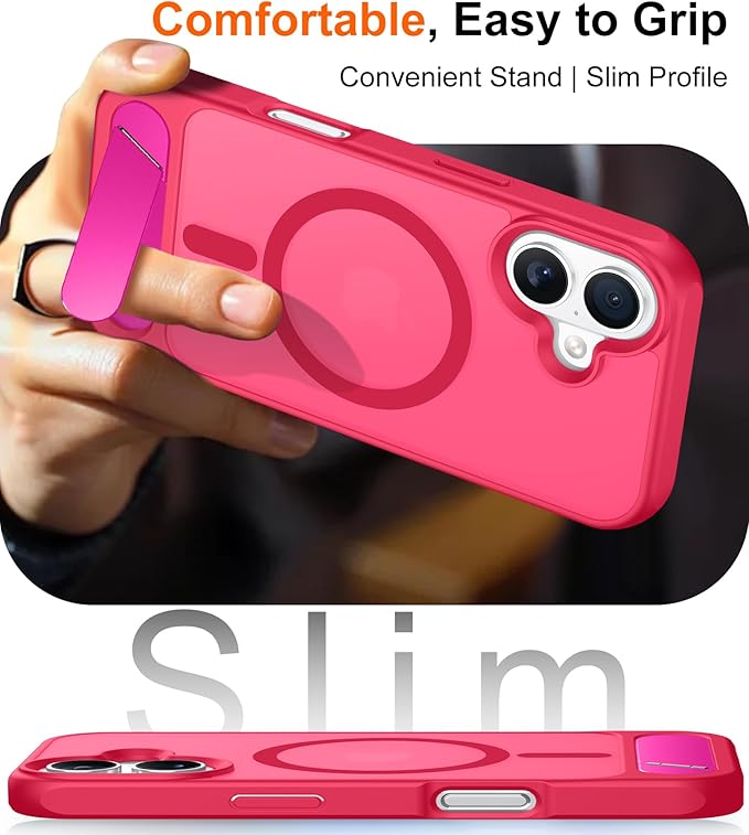 Temdan Magnetic Compatible with iPhone 16 Plus Case, [Built-in Invisible Kickstand][Compatible with MagSafe][Military Grade Shockproof] Slim Translucent Matte Phone Case for iPhone 16 Plus 6.7" - Image 7