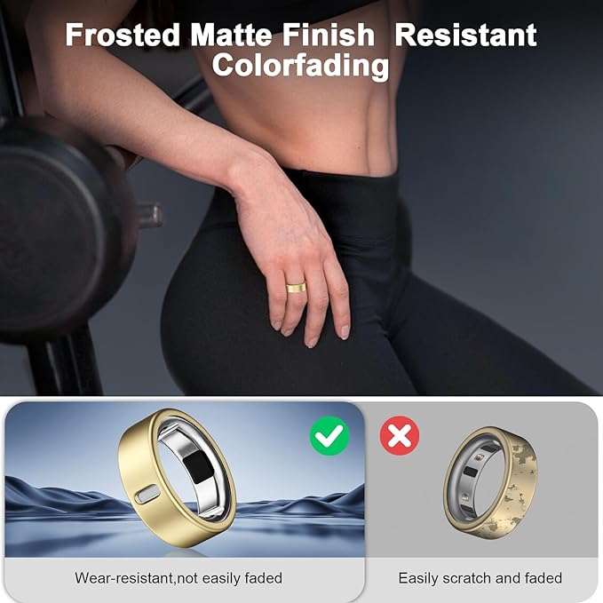 8 Pack Cover Compatible with Oura Ring Gen 4/Oura Ring Gen 3 Horizon/Heritage,Charging Derectly,Matte Texture Wear-Resistant Anti-Scratch TPU Protector for Oura Rings Women Men（B,Size 7 - Image 5