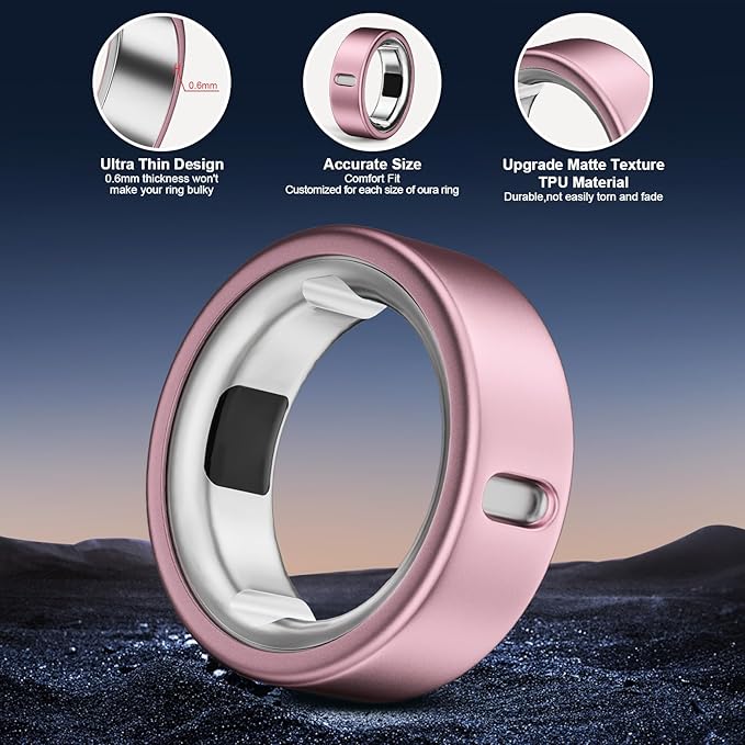 8 Pack Cover Compatible with Oura Ring Gen 4/Oura Ring Gen 3 Horizon/Heritage,Charging Derectly,Matte Texture Wear-Resistant Anti-Scratch TPU Protector for Women Men Working Out Gym(A,Size 13) - Image 2