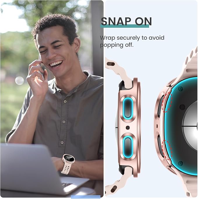 Tensea [5+5Pack for Samsung Galaxy Watch 8 Screen Protector Case 40mm Accessories, Hard PC Bumper/HD Anti-Fog Tempered Glass Protective Film, Face Cover Set, Galaxy Watch 8 Case for Women Men - Image 6