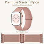 Charlam Stretchy Bands Compatible with Apple Watch Band 40mm 41mm 42mm 38mm 44mm 45mm 46mm 49mm Women Men, Soft Fashion Nylon Braided Elastic Strap for iWatch Series 10 SE 9 8 7 6 5 4 3 2 1 Ultra 2 - Image 4