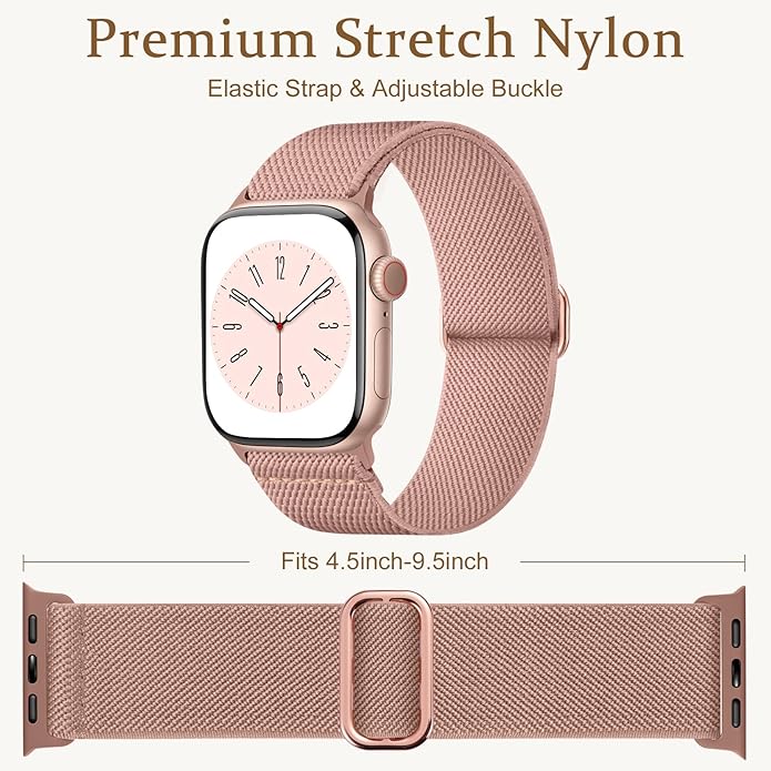 Charlam Stretchy Bands Compatible with Apple Watch Band 40mm 41mm 42mm 38mm 44mm 45mm 46mm 49mm Women Men, Soft Fashion Nylon Braided Elastic Strap for iWatch Series 10 SE 9 8 7 6 5 4 3 2 1 Ultra 2 - Image 4