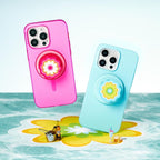 PopSockets Phone Grip for MagSafe, Magnetic Holder, Phone Stand, Light Blue - Molded Flower Blue - Image 2