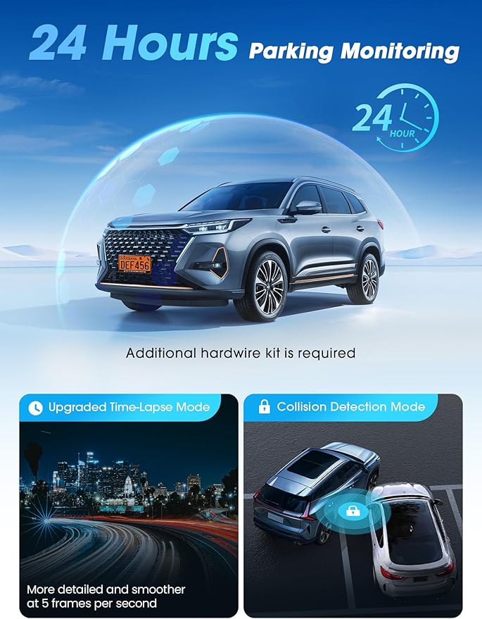DDPAI 4K 3 Channel Dash Cam, 4K+2K+1080P Front Inside Rear Car Camera, Dual STARVIS 2 Dashcam With Bulit-in 32G eMMC,3K 60FPS,4G LTE Support,5G WiFi GPS,3" IPS,Night Vision,Parking Mode, Z60 Pro πLink - Image 7