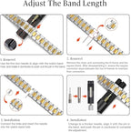 WFEAGL Slim Stainless Steel Band Compatible with Apple Watch 46mm 45mm 44mm 42mm Women, Elegant Dressy Jewelry Bracelet, Thin Lightweight Metal Strap for iWatch Series 11 10 9 8 7 6 5 4 3 2 1 SE, Silver+Gold - Image 5