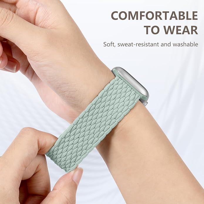 Zedoli Braided Solo Loop Bands Compatible with Apple Watch Band 38mm 40mm 41mm 42mm 44mm 45mm 46mm 49mm Women Men, Stretchy Nylon Sport Elastic Strap for iWatch Series 11 10 9 8 7 6 5 4 3 2 1 SE Ultra - Image 3