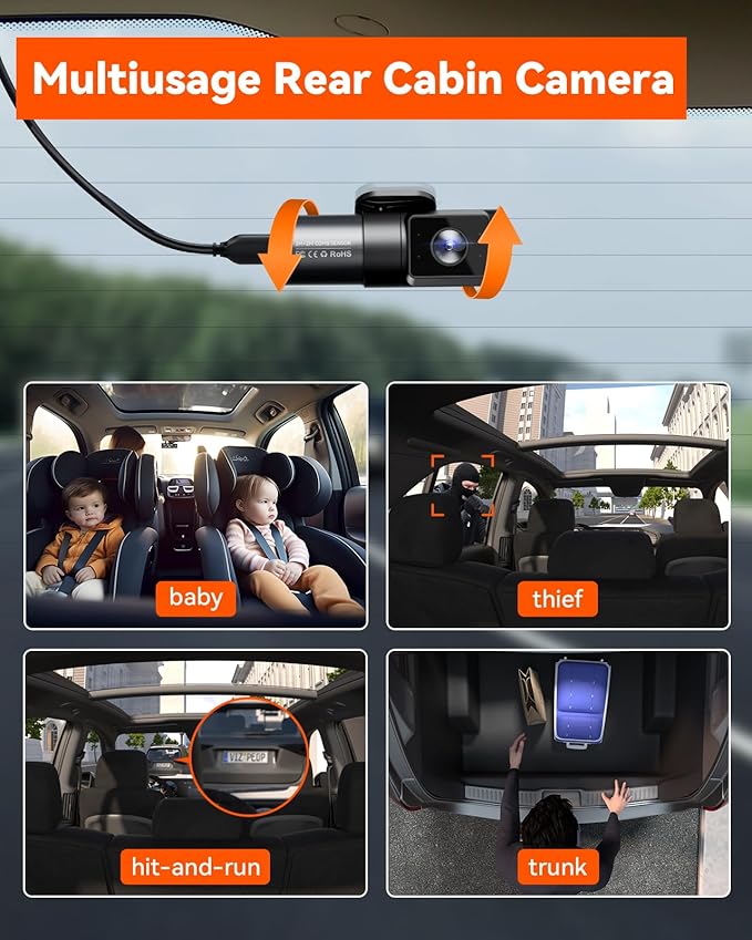 【Bundle: Vantrue N5 4 Channel WiFi Dash Cam + Hardwire Kit + CPL Filter + Remote Control】 2.7K+1080P*3 Front Rear Inside Camera with Side View, STARVIS 2, Voice Control, GPS, 24H Parking Mode - Image 5