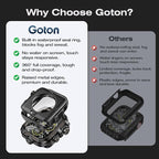 3 in 1 Goton Metal PC Case for Apple Watch Screen Protector 44mm, 360° Protective Rugged Tempered Glass Waterproof Face Cover Bumper for Apple Watch SE 3/SE 2/SE, Sereies 6/5/4, 44mm Black - Image 2
