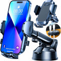 HTU 2026 Upgraded [True Military-Grade] Car Phone Holder【Safety Certs & No Smell】 Cell Phone Holder for Car Mount for Dashboard Windshield Air Vent Long Arm Thick Case,Black by HTU15yearsincarmounts