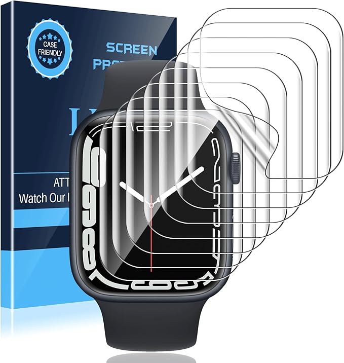 LK [8 Pack Apple Watch 40mm Screen Protector Compatible for Apple Watch Series 6/5 / SE 2 / SE 40mm Series 7 41mm, Self-Healing TPU Material, Scratch-Resistant, Bubble-Free, Ultra-Thin Film, by LK