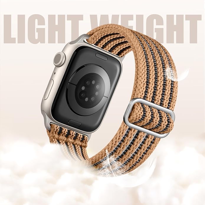 Braided Stretchy Band Compatible with Apple Watch Bands 38mm 40mm 41mm 42mm 44mm 45mm 46mm 49mm for Women Men, Adjustable Nylon Solo Loop Elastic Straps for iWatch Series 10 9 8 7 6 5 4 3 2 1 SE Ultra - Image 5