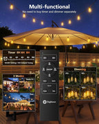 Brightown 202FT Solar String Lights Outdoor Waterproof with Remote, 65+2 LED Shatterproof Bulbs, Dimmable & Timable, 3 Light Modes - Commercial Grade Patio Lights for Garden Backyard Party Decor - Image 5