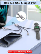 Travel Essentials,3 in 2 USB C Cable for Apple Watch Charger,iPhone Charger,Multi Charging Cable,Cruise Vacation Camping Essentials,Portable for iWatch Series 11-2/Ultra/SE & iPhone 17-12,Car,0.7FT - Image 2