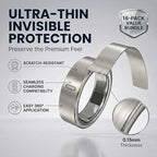 16 Pack for Oura Ring Gen 4/4 Ceramic/Gen 3 Skin Cover, Scratch-Resistant Stays in Place Protective Film for Oura Ring 4 Cover - Silver (Size 5/6/7/8) - Image 4