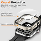 Amizee 2 Pack Case Compatible with Apple Watch Series 11/10 46mm Case with Built-in Screen Protector, Ultra-Thin Hard PC Straight Edge Anti-Scratch Protective Cover for iWatch 46mm (Starlight) - Image 2