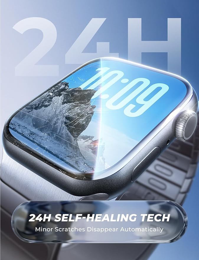 MAGIC JOHN 2 Pack for Apple Watch Screen Protector 42mm Series 11（2025） Series 10 (2024) [Automatic Align Tech] Anti-Scratch, Self-Healing Soft EPU, Bubble Free, HD Transparent, Touch Sensitive - Image 5