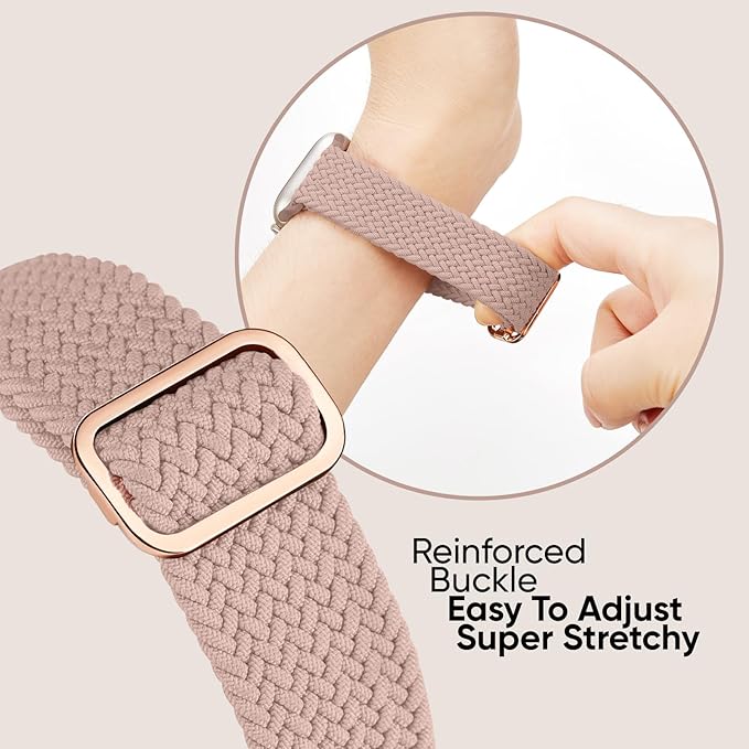 6 Pack Braided Stretchy Bands Compatible with Apple Watch Band 38mm 40mm 41mm 42mm 44mm 45mm 46mm 49mm Women Men, Adjustable Nylon Solo Loop Elastic Straps for iWatch Series 11 10 9 8 7 6 5 4 SE Ultra - Image 5