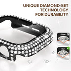 KADES Compatible with Apple Watch Series 11 10 42mm, Bling Full Diamond Rhinestone Protective Case with Built-in Screen Protector, Sparkling iWatch Protective Bumper Cover, Black - Image 4