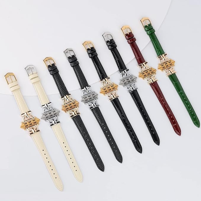 Leather Band Compatible with Apple Watch Bands for Women, Dressy Fancy Strap for iWatch Series 11/10/9/8/7/6/5/4/3/2/1/se/Ultra/Ultra 2(49mm 46mm 45mm 44mm 42mm,Dark Brown/Gold) - Image 5