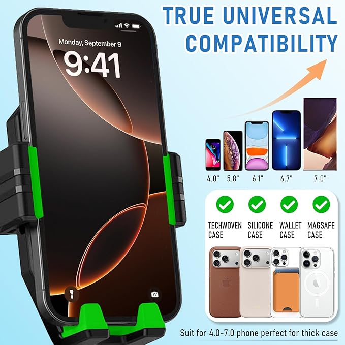 WUITIN Heavy Duty Phone Holder - Long Arm, Anti-Shake Suction Cup, Compatible with All Phones & Vehicles - Image 5